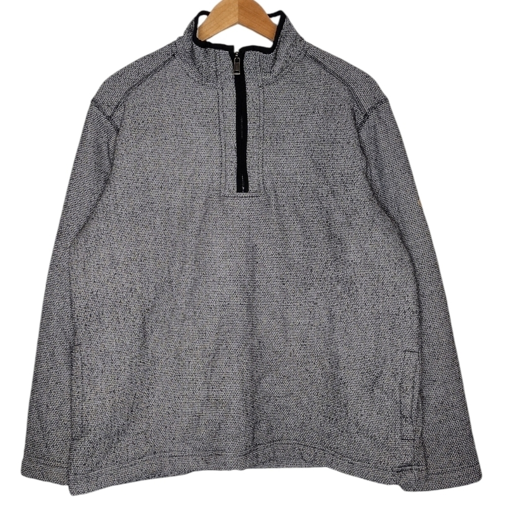 Orvis Gray Sherpa Lined Fleece Quarter-Zip Pullover Sweater Sz L